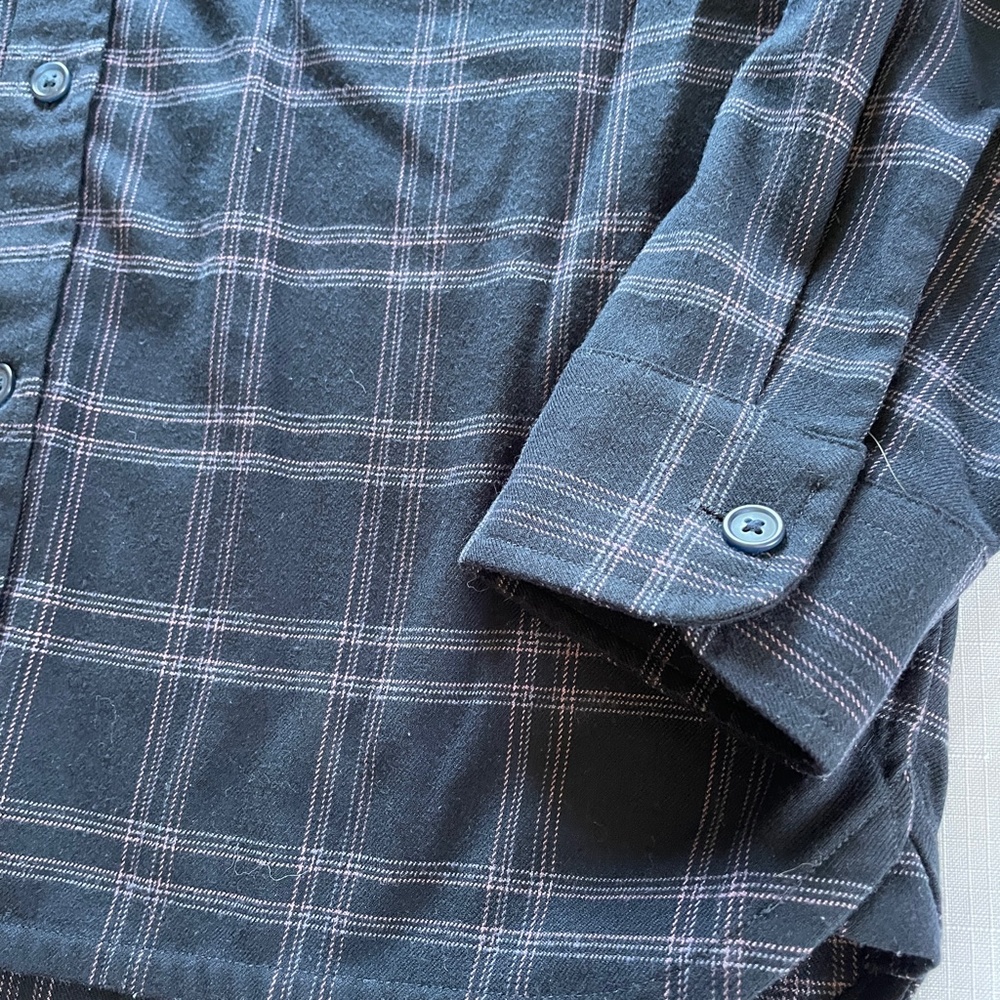 Vince Bixby‎ Plaid Cotton Blend Hooded Button-Up Shirt - Picture 3 of 6